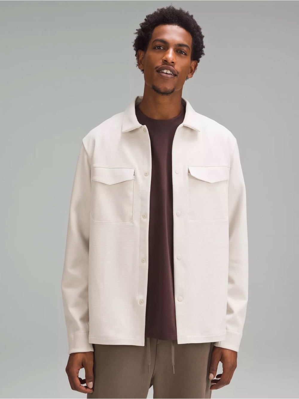 lululemon athletica Men's Cream Button-Front Overshirt